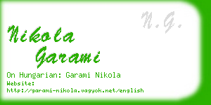 nikola garami business card